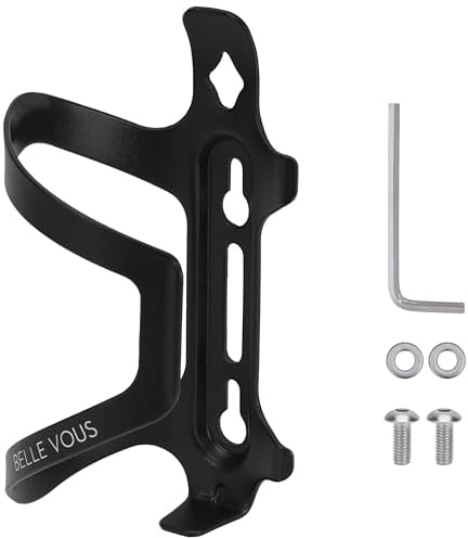 Belle Vous Porte Bidon Noir à Rangement Latéral pour Vélo - Porte Gourde Léger et Sportif pour Le Vélo - Support Porte Bouteille Solide pour Velo de Route et VTT