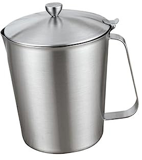 MAGICLULU Misurino in Acciaio Inossidabile Con Coperchio Tazza Graduata Per Latte Art e Caffè Misurino Per Dolci e Bevande Capacità Resistente e Antiruggine