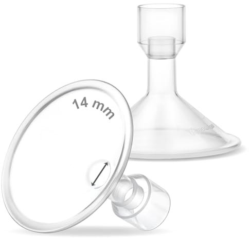 Maymom MyFit 14 mm Small Shields, Compatible with Medela Breast Pump- PersonalFit, Freestyle, Harmony, Maxi, Flex Connector, Connect to Widemouth/Narrow Connector, 2pcs
