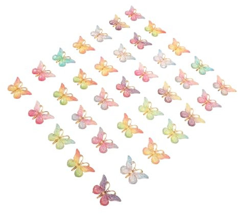 NUOBESTY 50 Stück Farbverlauf Schmetterling Telefonverzierung Süßigkeiten-Juwelen Ornament Handy-Zubehör Patches in Schmetterlingsform aus Kunstharz DIY Handwerk Charme Handyhülle schmücken