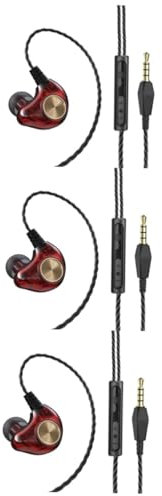 jojofuny 3pezzi Auricolari In-ear Con Subwoofer Stereo e Microfono Cuffie Ergonomiche e Allenamenti Antigroviglio Compatibili Con Smartphone e Tablet