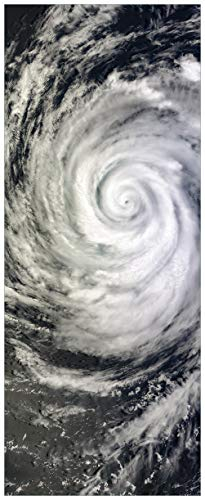 Wallario Glasbild Hurrikan von Oben - Spiralförmiger Wirbelsturm - 50 x 125 cm Wandbilder Glas in Premium-Qualität: Brillante Farben, freischwebende Optik