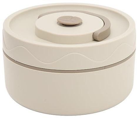 AUNMAS Olla Térmica de Acero Inoxidable 304, Aislada Portátil Ligera para Trabajo, Escuela y Salidas (Estilo aislado, crema)