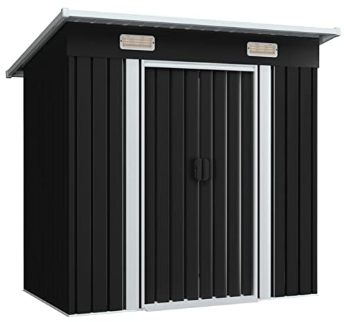 Rantry Gartenhaus aus PVC 190 x 124 x 181 cm Anthrazit aus Stahl
