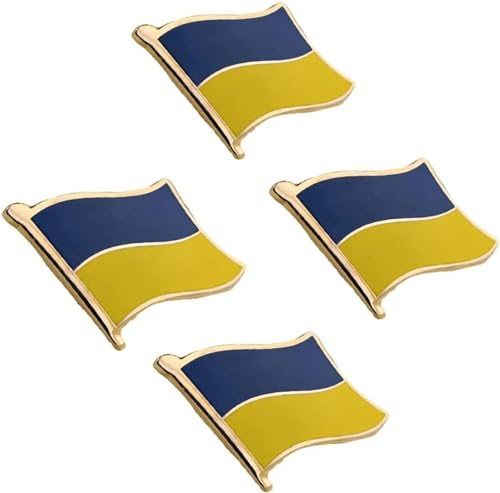 Épinglette de drapeau de l'Ukraine, insignes d'épingle de soutien de l'Ukraine, broche d'épinglette d'insigne de drapeau ukrainien en métal émaillé, en alliage de zinc, 20 * 30 MM, 4 pièces