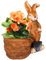 Outsunny Blumentopf, Pflanztopf, mit Hase mit Weidenkorb Design, Kräutertopf mit Entwässerungsbohrung, Übertopf für Garten, Wohnzimmer, MgO