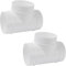 Repa Market Lot de 2 séparateurs de canal en T blancs de 100 mm de diamètre, pour joints en T à 3 voies, en plastique, raccord à 90 degrés, tri-dérivation (10 cm)