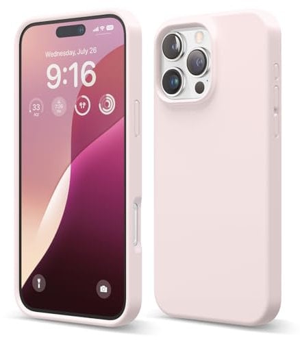 elago Compatible with iPhone 16 Pro Max Case, Premium Liquid Silicone Case, Full Body Protective Cover, Shockproof, Slim Phone Case, Anti-Scratch Soft Microfiber Lining, 6.9 inch (Lovely Pink)