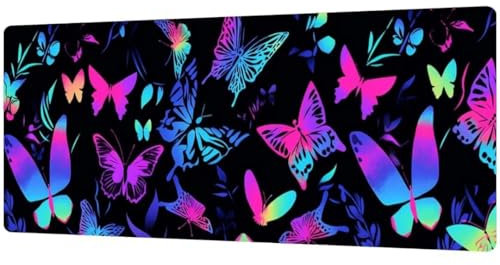 XXL Speed Mauspad Gaming 1000x500x4mm - XXL Mousepad Gaming Groß - Gaming Mouse Pad XXL Gaming - Tischunterlage Large Size Rutschfeste Wasserdichte Büro Office Zuhause - Maus Tastatur - Butterfly D225