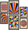 Nacnic-Set mit 6 Dekorative Malerei Geometrische Bauhaus-Farben und -Formen Gerahmtes Poster mit Design-Illustrationen zur Dekoration der Wände A3 & A4 Schwarzer Rahmen