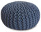 Amago home Sitzpouf Strickhocker Pouf Ø45 H30cm Bodenkissen Indoor Baumwolle nachhaltig recycelt Farbe Jeansblau