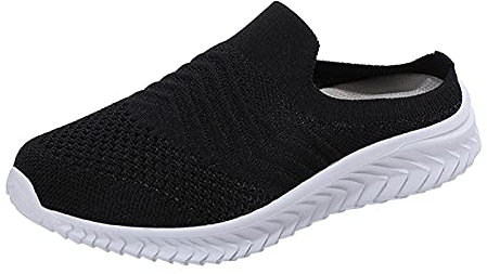 Zapatillas de vestir casuales para mujer, sin cordones, a la moda, informales, atléticas, para caminar, tenis, tenis para mujer, antideslizantes, para caminar, zapatos para mujer, Black, 40 EU