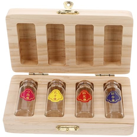 KOCKSHION Erinnerungsbox für Neugeborene Aufbewahrungsset für Erste Haare und Nabelschnur Holzbox mit Schutzfunktion Große Kapazität Geschenk für Babys und Familien