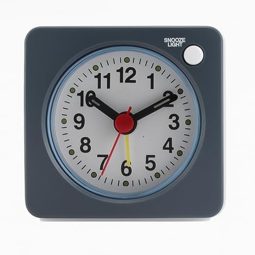 Vayfoni Silent Travel Alarm Clock - Non-Ticking Mini Analog Clock with Snooze & Nightlight - Large Display for Heavy Sleepers - Ideal for Bedside & Travel