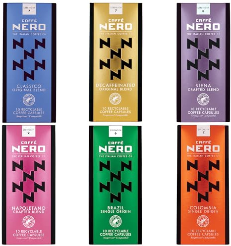 Caffè Nero - Discovery Box - Nespresso Compatible Capsules - Gift Set (Pack of 12, 120 Coffee Pods in Total)