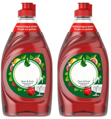 Fairy Washing Up Liquid Pomegranate 320ml x 2 – Powerful Grease-Cutting Formula – Long-Lasting Shine - Tough on Grease, Gentle on Hands with Welari Thank You Card | (2 Pack)