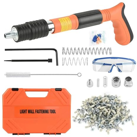 Beton Nagel Pistole Set Tragbare Schießen Maschine Mit Nägel Werkzeug Tasche Haushalt Dekor Wand Anker Draht Schlitzen Gerät(Orange 110pcs nails)
