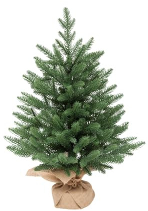 SZLIFE Albero di Natale Artificiale da Tavolo, Finto Albero Realistico, Piccola pianta Finta simulata per Interni, Esterni, Camera da Letto, Ingresso, Abete Rosso da 50 Cm