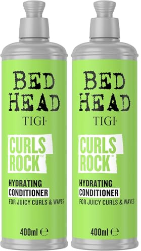 Bed Head by TIGI Curls Rock Hydrating Conditioner, après-shampoing hydratant intense pour cheveux bouclés et ondulés, contrôle des frisottis et définition des boucles, 400 ml (Lot de 2)