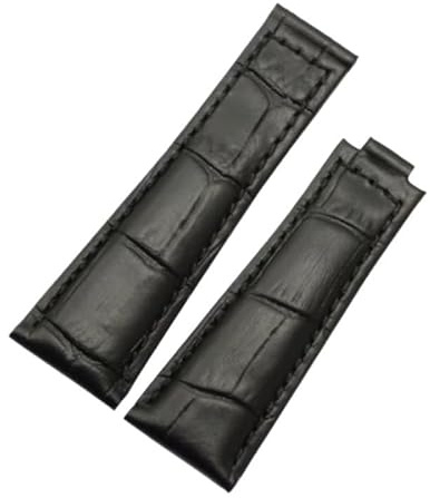 WUWMTUTCK Uhr Armband Fit for Rolex for DAYTONA Haut Leder Zubehör Uhrenarmband 20mm Schwarz Braun