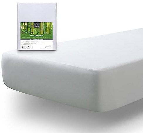 Tural Protège Matelas 160x190/200cm Bambou Imperméable Certifié Oeko-TEX Respirant Blanc