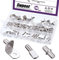 Swpeet Vernickeltes Regalstift-Set, 110 Stück, 3 Stile, Edelstahl, silberfarben, bis zu 6 mm Durchmesser, Dübelstift-Typ, inklusive Halterung, Spule, zylindrische Heringe