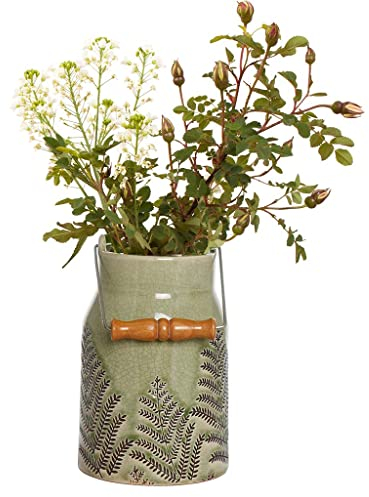 Green Ceramic Pitcher Jug Flower Vase Decorative Vase Flower Pot Planter Spring Summer Wedding Anniversary Home Decor Gift (BR19)