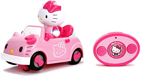 Jada - Hello Kitty 253244000 - Auto radio telecomandata + 1 Personaggio Rimovibile - Effetti luminosi