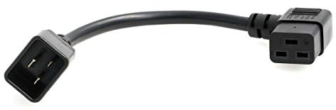HangTon USV PDU Netzkabel Adapter rechtwinklig IEC320 C19 bis C20 16A 250V 3-poliges Verlängerungskabel 14AWG 11