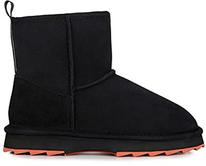 EMU Australia Women's Sharky Mini Sheepskin Boot, Black/Crimson, Size 39