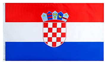 Stormflag Kroatien Flagges (90cmx150cm) Polyester Pongee 90g mit Ösen mit Doppelnadel genäht.