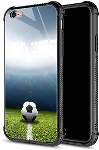 CARLOCA Kompatibel mit iPhone 6S Hülle, Fußballfeld iPhone 6 Hüllen für Mädchen Jungen, Grafik-Design, stoßfest, kratzfest, Fallschutz für iPhone 6/6S
