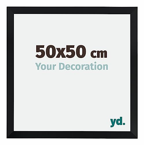 yd. Your Decoration - Cadre 50x50 cm - Cadres Photo en MDF Avec Verre acrylique - Anti-Reflet - Noir Mat - Cadre Decoration Murale - Catania