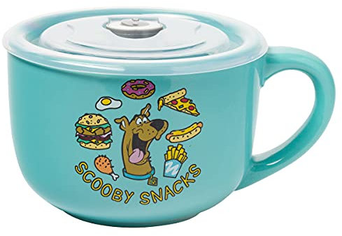 Silver Buffalo Scooby Doo Scooby Snacks Keramik-Suppentasse mit belüftetem Kunststoffdeckel, 680 ml