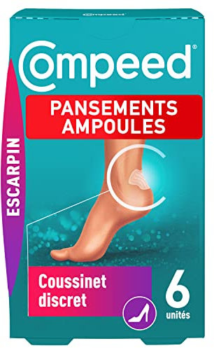 Compeed - 6 Pansements Hydrocolloïdes - Escarpin - Discret - Seconde Peau - Cicatrisation rapide