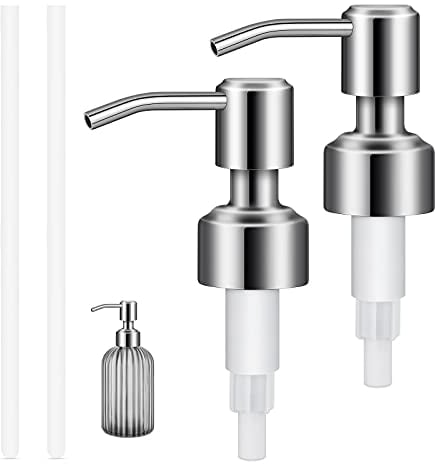 Pompe Distributeur de Savon,Pompe de Rechange pour Distributeur de Savon Liquide 28 mm pour Liquide Bouteille - Acier Inoxydable, INOX à Finition brossée Color-1