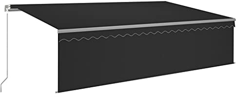 vidaXL Markise Manuell Einziehbar mit Rollo & LED 5x3 m Anthrazit
