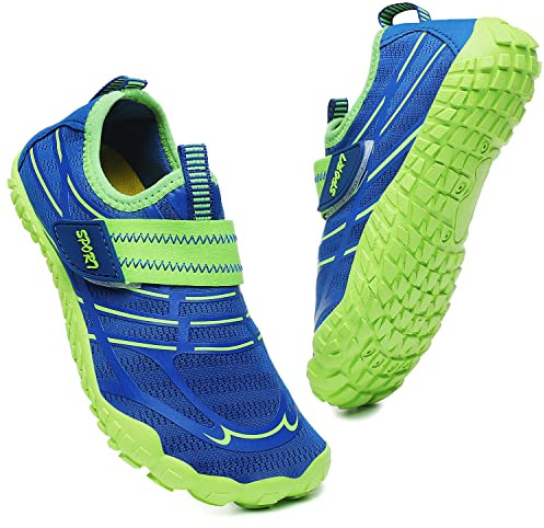 PiDaGlobal Zapatos de Agua Calcetines Descalzos de Secado rápido Antideslizante para Niñas Niños Piscina de Playa Natación para Buceo Ejercicio 30EU Azul