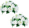 BLOSMON Blumenstrauß Blumengestecke Künstlich Deko Rose 2 Pcs Weiß Künstliche Blumenstrauss Blumen Tischdekoration Blumenkugel Valentinstag Rosenstrauss Echt for Hochzeit Muttertagsgeschenk
