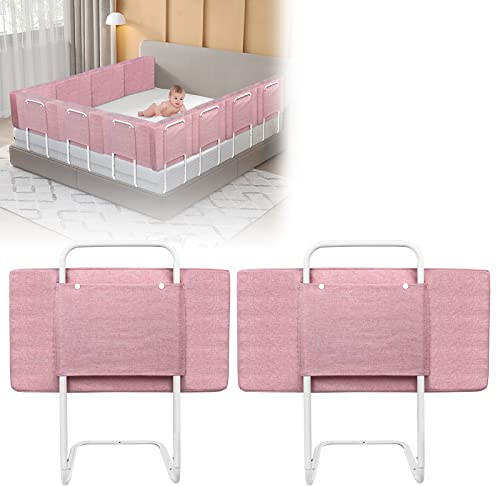 AufuN Ausfallschutz Kinderbett Bettgitter, 5-Loch höhenverstellbar, Fallschutz, Baby-Sicherheitsgitter mit Abnehmbar und Waschbarer Reißverschluss für Familienbett und Kinderbett (50cm,Kirschpulver)