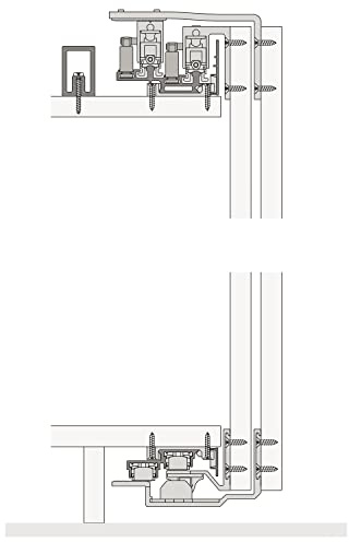 HAWA Combino 80 H FS Schiebetürbeschläge (obenlaufend),für Holztüren bis 80kg, 2-türig Stahl/Kunststoff anthrazit
