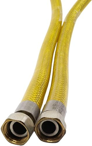 BSSTORE Tuyau de gaz de cuisine pour GPL/MÉTHANE en acier inoxydable, revêtu de gaine PVC MT 3 A Norme