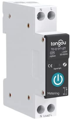 DAZZLEEX Interrupteur Connecté pour Zigbee pour Tuya Disjoncteur Intelligent 40A 1P DIN Rail Home Télécommande