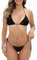 BRUOR Sexy brasilianischer G-String für Damen, Triangel-Tanga, Bikini, glitzernde Badeanzüge, Glitzer, Strass, Pailletten, Badeanzüge, 2 Stück, Schwarz, Einheitsgröße
