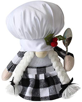 Longra Küchenchef Wichtel Frühling Frühlingswichtel Wichtel Figuren Küchenchef Gnomes Kochen Plüsch Puppe Deko Frühling Frühlingsdeko Figuren für Kinder Freundin Mama Muttertag für Home Küche