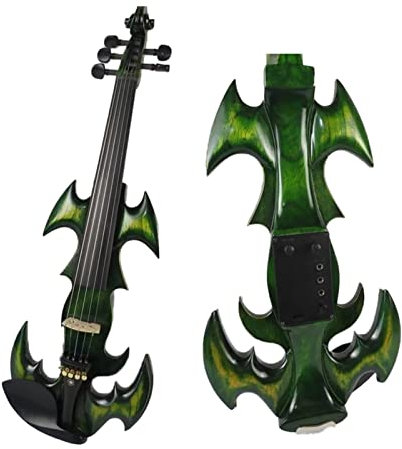 Couleur Verte Streamline 5 Cordes 4/4 Violon Électrique, Bois Massif pour Étudiants, Débutants AlDult