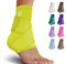 Sleeve Stars Ankle Brace for Women & Men, Ankle Wrap for Sprain, Compression Sleeve for Plantar Fasciitis Relief, Easy Customizable Support: w/Removable Strap (Pair/Neon Green)