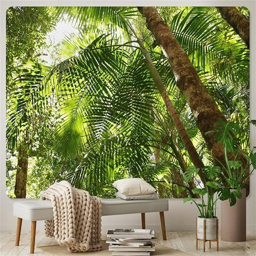 Sxakswol Wandteppich Groß Palme Wandbehang Tropischer Dschungel Tapisserie 3D Wandtuch Palme Wandteppiche Aesthetic für Wohnzimmer Schlafzimmer Wohnheim Wanddeko, 150x200 cm
