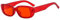 qinqilanqi-S Rechteckig Sonnenbrillen für Damen Herren Trendige Mode Brille 90er Vintage modisch UV 400 Schutz Quadratischer Rahmen （rot）