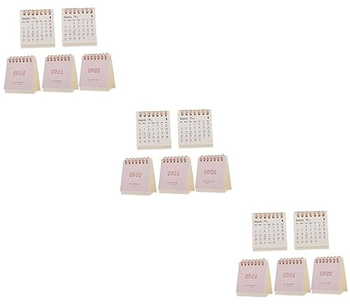 STOBOK 15 Stück 2022 Tischkalender 2022 Büromaterial Für Frauen Stehpult Mini-tischkalender 2021-2022 Tagesplanerseite Umblättern Kalenderwand Muschelschale Erdfarben Papier Klammer